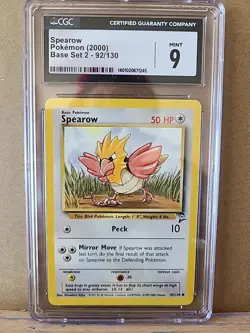 graded Spearow Pokemon card from the 2000 Base Set 2. - Image 1