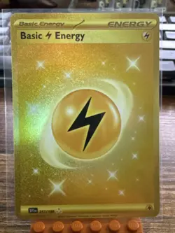 Basic Lightning Energy Gold 257/198 Rare Pokemon Card Scarlet & Violet NM 2 - Image 1