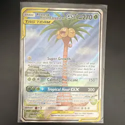 Pokemon Rowlet & Alolan Exeggutor GX TAG TEAM Full Art Holo 215/236 EN - Image 1