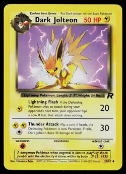 Pokemon Card - Dark Jolteon Team Rocket 38/82 Uncommon - Image 1