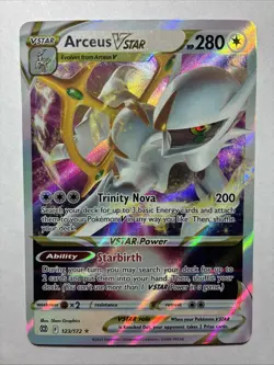 Pokemon Arceus VSTAR 123/172 Brilliant Stars Holo Ultra Rare Card NM - Image 1
