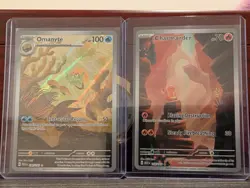 Charmander And Omanyte Holo Art Illustration Rare Pokemon Cards Nm Never Played - Image 1