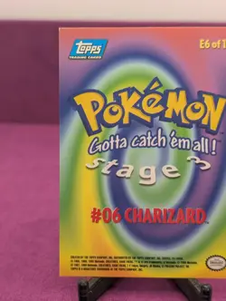 Pokemon TCG Topps Charizard E6 of 12 Movie Edition Holo Foil 1999 + Bonus Cards - Image 2
