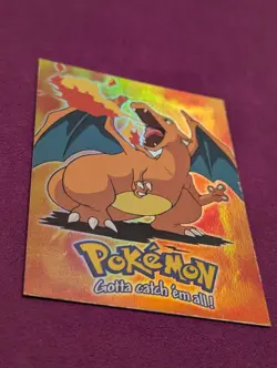 Pokemon TCG Topps Charizard E6 of 12 Movie Edition Holo Foil 1999 + Bonus Cards - Image 5