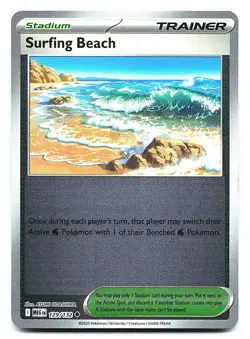 Surfing Beach ME01: Mega Evolution 129/132 Reverse Holo Pokemon NM - Image 1