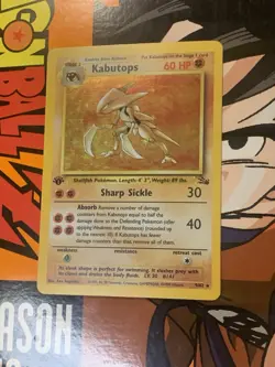 Pokemon TCG Kabutops Fossil 9/62 Holo Rare 1st Edition English 1999 - Image 3