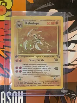 Pokemon TCG Kabutops Fossil 9/62 Holo Rare 1st Edition English 1999 - Image 5