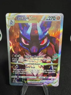Pokemon TCG Lucario VSTAR SWSH Black Star Promos Ultra Rare Holo Card SWSH291 - Image 1