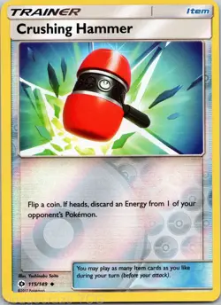 Crushing Hammer 115/149 Uncommon Sun & Moon Pokemon Reverse Holo NM - Image 1