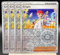 4x Crispin Reverse Holo Prismatic Evolution Pokemon TCG NM Playset - Image 1