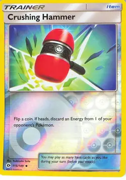 Crushing Hammer 115/149 Uncommon SM Base Set Pokemon Reverse Holo Near Mint - Image 1