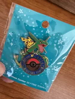 Pokemon Center Skytree Town Exclusive Pin Pikachu Rayquaza - Image 2