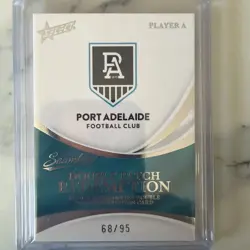 AFL SEAMLESS CARD SOLO DOUBLE PATCH PORT ADELAIDE REDEMPTION PLAYER A 68/95 - Image 1
