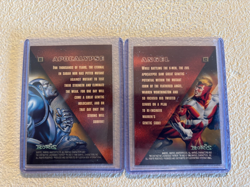 1996 Marvel Masterpieces Duels 2 card set Apocalypse and Angel #61 - #62 - Image 2