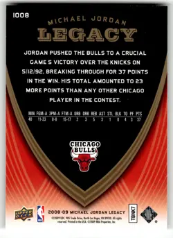 2008-09 Upper Deck Michael Jordan Legacy Collection #1008 Michael Jordan Game - Image 2