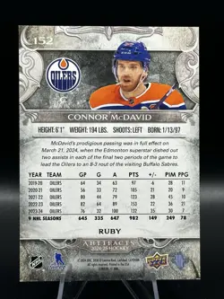 2024-25 Upper Deck Artifacts Connor McDavid Ruby /399 - Image 2