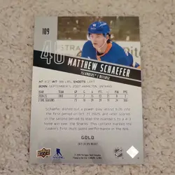 Upper Deck 2025-26 SPx Matthew Schaefer Rookies Gold Rookie #109 Islanders - Image 2