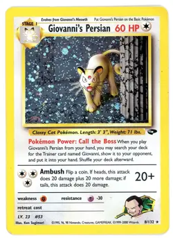 Giovanni's Persian - 8/132 - Pokemon Gym Challenge Unlimited Holo Rare MP/HP - Image 1