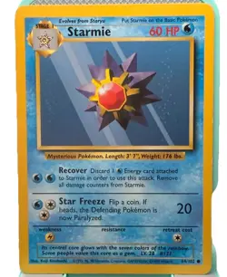 Pokemon TCG Base Set Starmie 64/102 Unlimited Regular Uncommon English 1999 - Image 1