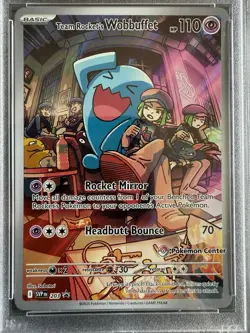Pokemon Center Black Star Promo Team Rocket's Wobbuffet 203 Holo PSA 10 - Image 2