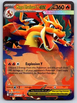 Mega Charizard Y ex 022/217 Double Rare Ascended Heroes Pokemon Holo Near Mint - Image 1
