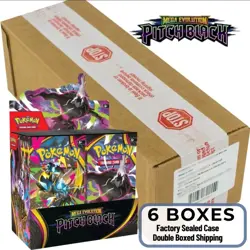 In hand Pokemon TCG Mega Evolutions Pitch Black Sealed Case Of 6 Booster Boxes - Image 1