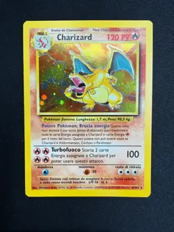 Pokemon Charizard 4/102 Set Base Rara Holo Unlimited Wizards ITA Carte Vintage - Image 1