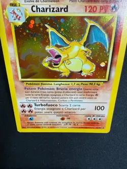 Pokemon Charizard 4/102 Set Base Rara Holo Unlimited Wizards ITA Carte Vintage - Image 5