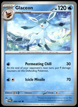 Glaceon 054/167 Uncommon Twilight Masquerade Pokemon Near Mint - Image 1