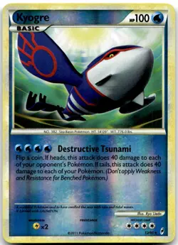 Kyogre 12/95 Rare Call of Legends Pokemon Reverse Holo Lightly Played - Image 1