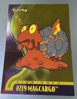 Pokemon Topps Johto League Champions #219 Magcargo Foil Halo Rare Gold - Image 1