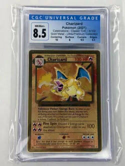 2021 Pokemon Charizard Celebrations Gold Metal Card 4/102 CGC 8.5 10/8/9.5/8.5 - Image 2