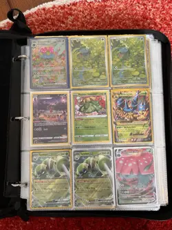 Pokemon Cards + Binder. 150+ Card Lot. Includes Holo Rare Cards. Sleeves On Card - Image 1