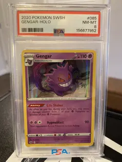 The Pokemon Company Gengar 085/202 SwSh01 Sword & Shield Reverse Holo PSA 8 - Image 1