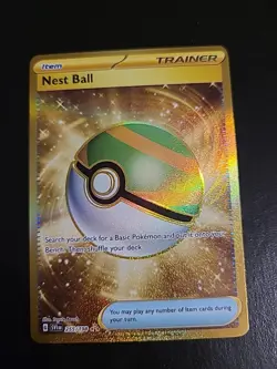 Nest Ball 255/198 Gold Secret Rare Sword & Shield Base Set Pokemon NM - Image 1