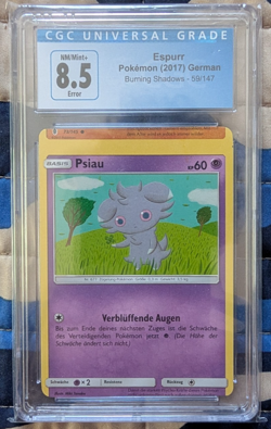 Pokemon TGG, CGC 8.5 error Espurr. 2017 Burning Shadows German - Image 1