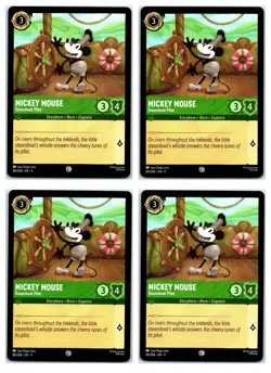 #80/204 Mickey Mouse - Steamboat Pilot PLAYSET x4 Disney Lorcana Fabled 4x - Image 1