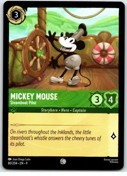 #80/204 Mickey Mouse - Steamboat Pilot PLAYSET x4 Disney Lorcana Fabled 4x - Image 2