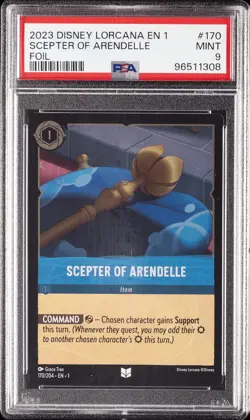 2023 DISNEY LORCANA EN 1-THE FIRST CHAPTER FOIL #170 SCEPTER OF ARENDELLE PSA 9 - Image 1