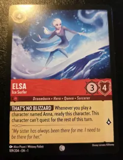 Elsa - Ice Surfer 109/204 Common The First Chapter Disney Lorcana TCG - Image 1
