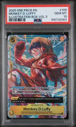 2025 ONE PIECE PROMOS MONKEY D. LUFFY #109 PSA 10 - Image 1