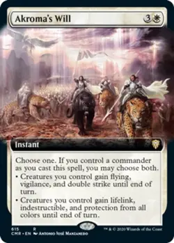 MTG Akroma's Will - Foil - Extended Art, Commander Legends, Lightly Played, Engl - Image 1