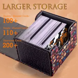 Deck Box for MTG Cards - 2 Dividers, Card Storage Box Holds 110+ Single Sleeved - Image 4