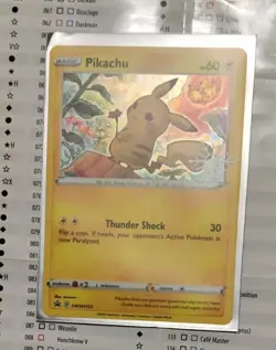 Pokemon SWSH153 PIKACHU 2022 Holiday Exclusive Snowflake Stamped PROMO Card New - Image 1