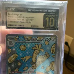 CGC 10 Pristine Gholdengo ex 220/187 SAR Terastal Fest Ex sv8a Pokemon Card - Image 4