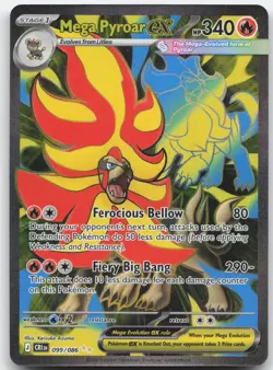 Mega Pyroar ex 099/086 Ultra Rare Chaos Rising Pokemon Holo Near Mint - Image 1