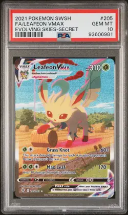 2021 POKEMON SWORD & SHIELD EVOLVING SKIES SECRET FULL ART/LEAFEON VMAX PSA 10 - Image 1