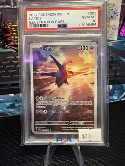 Pokemon TCG SV08 Surging Sparks Latios 203/191 Illustration Rare Holo EN PSA 10 - Image 1