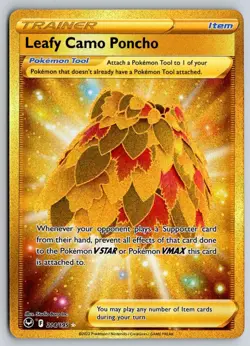 Leafy Camo Poncho 214/195 Secret Rare Silver Tempest Pokemon Holo Near Mint - Image 1