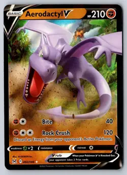 Aerodactyl V 092/196 Holo V Rare Lost Origin Pokemon Holo Near Mint - Image 1